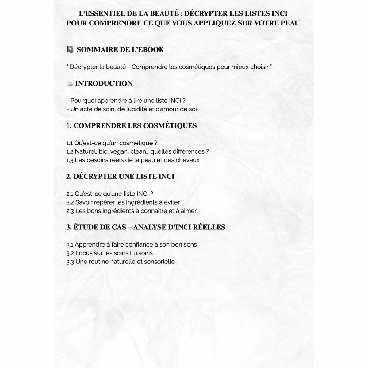 les listes INCI (e-book)