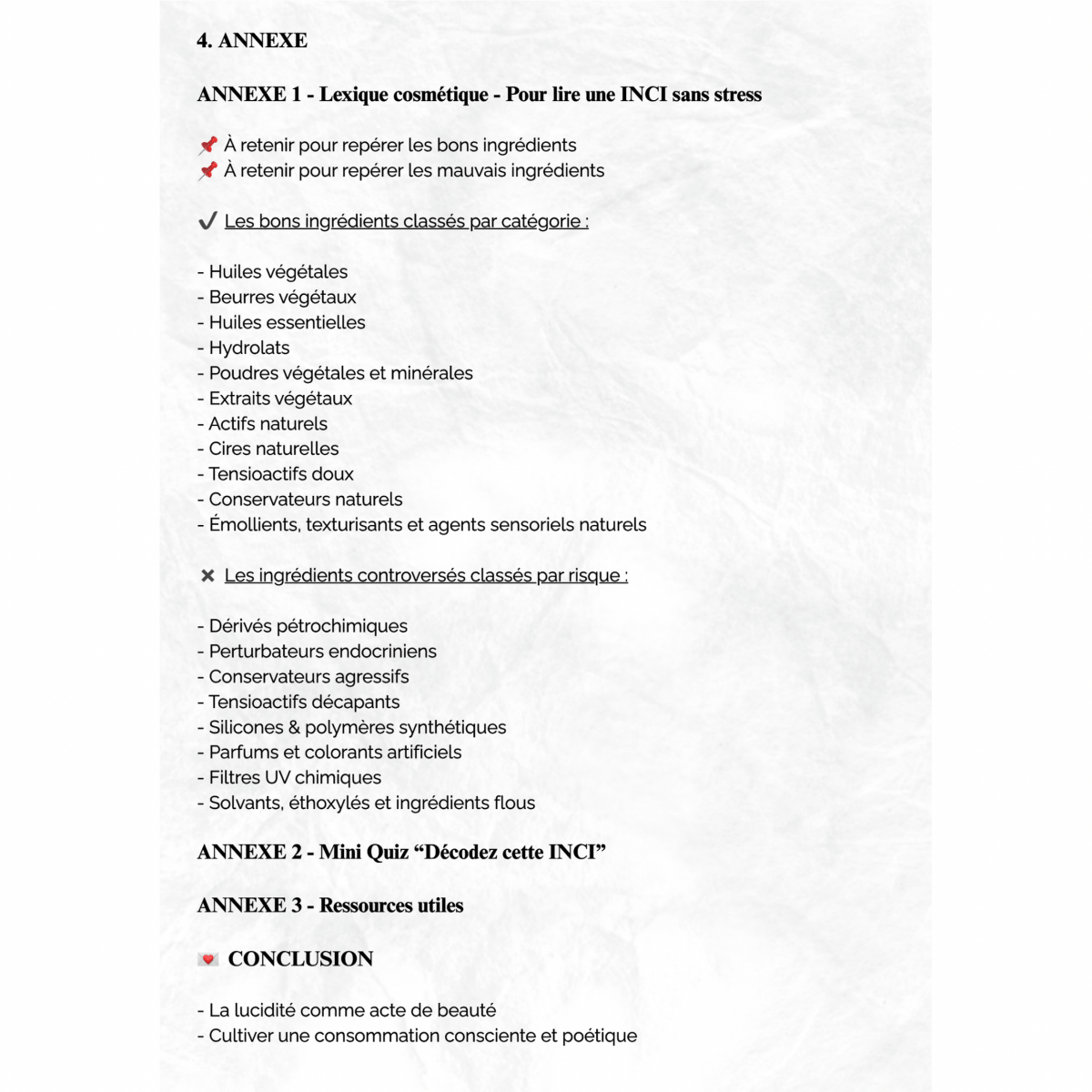 les listes INCI (e-book)