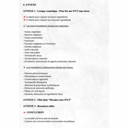 les listes INCI (e-book)