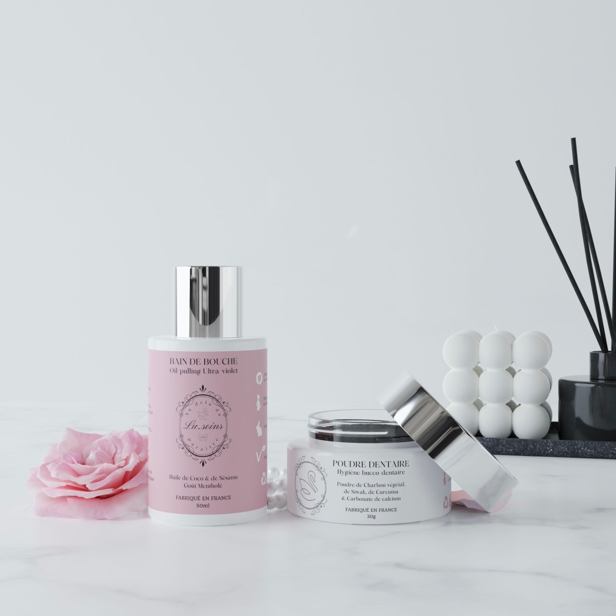 bain de bouche et poudre dentaire