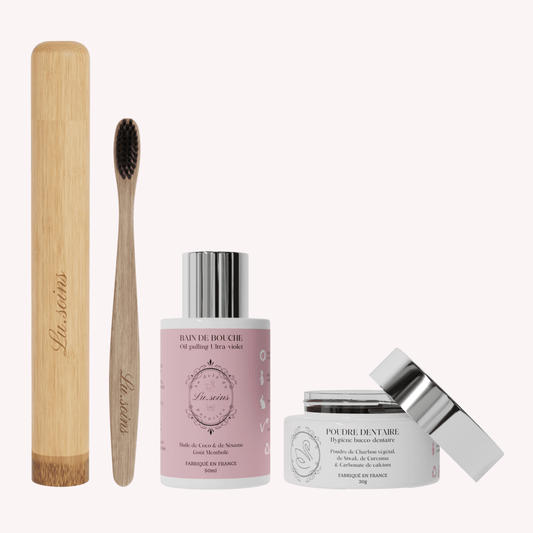 etui brosse a dents poudre dentaire bain de bouche